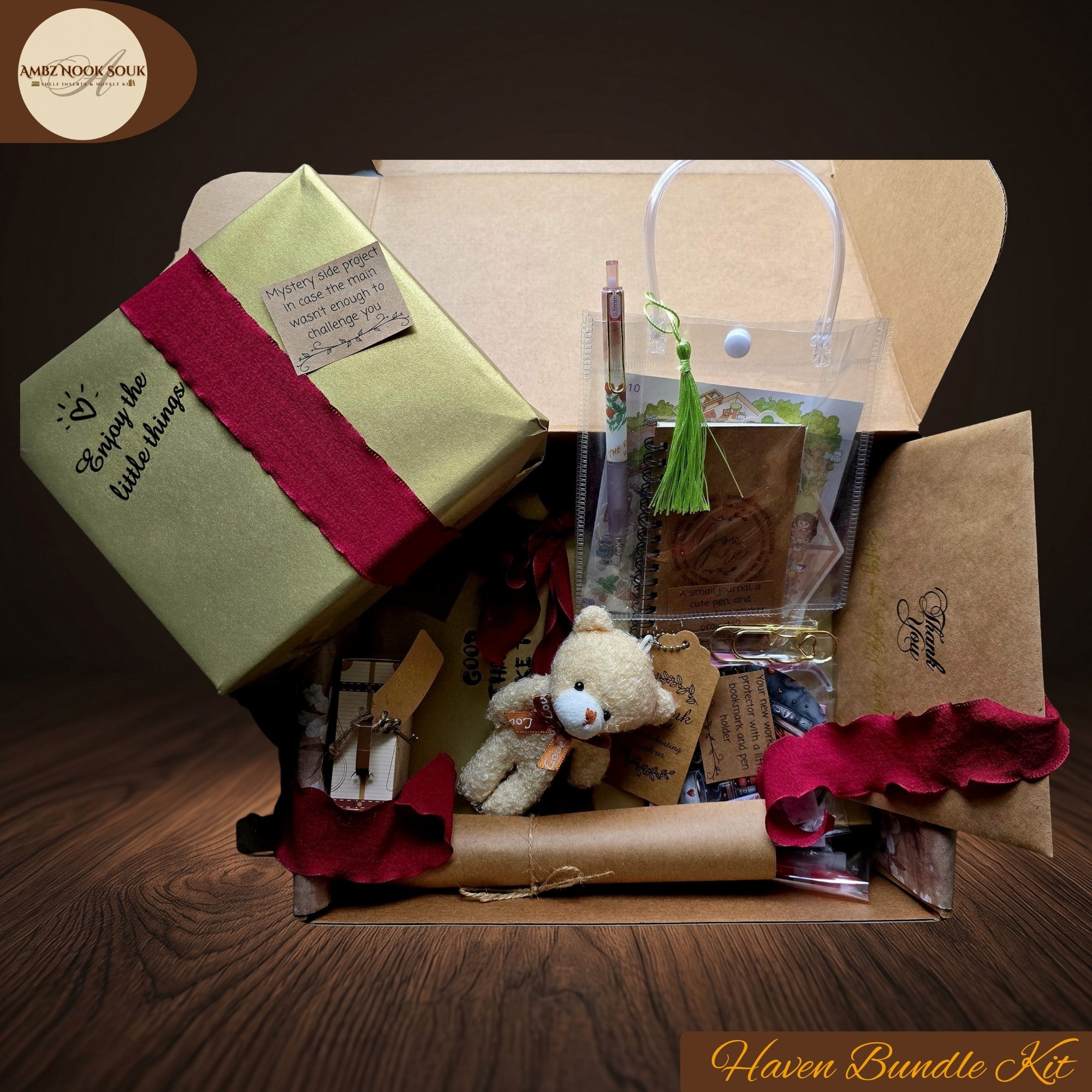 DIY Enchanted Forest Book Nook Kit – Wooden Bookshelf Insert Diorama, Magic Miniature Craft Gift