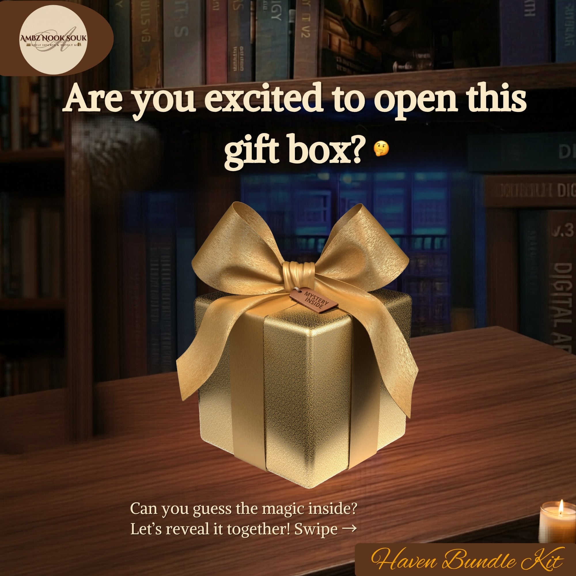 DIY Enchanted Forest Book Nook Kit – Wooden Bookshelf Insert Diorama, Magic Miniature Craft Gift