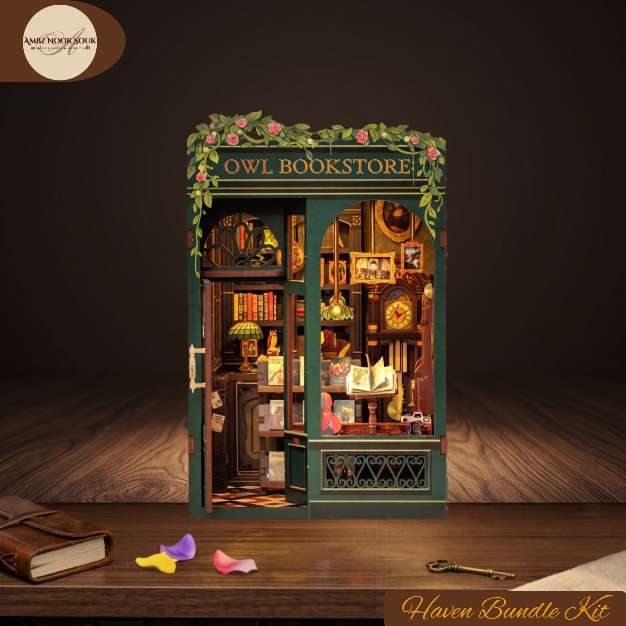 Owl Bookstore Miniature Kit: Dark Academia Craft Bundle with Mystery Extras