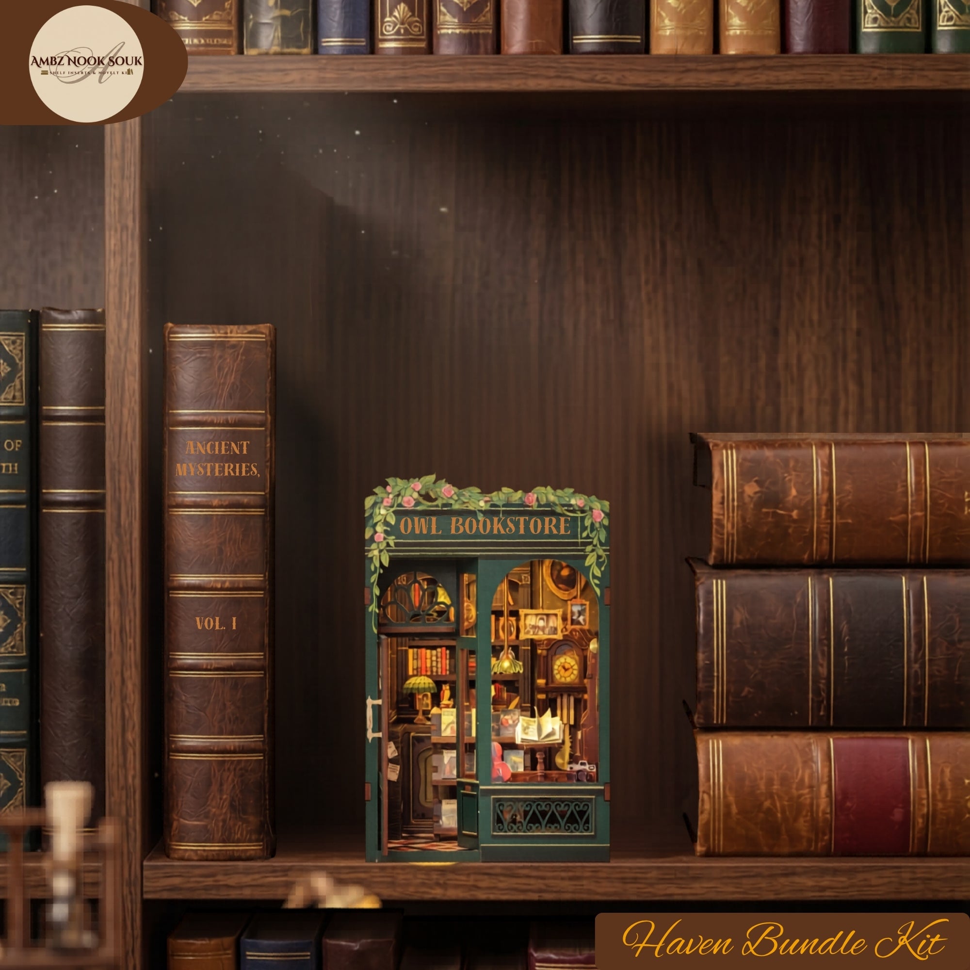 Owl Bookstore Miniature Kit: Dark Academia Craft Bundle with Mystery Extras
