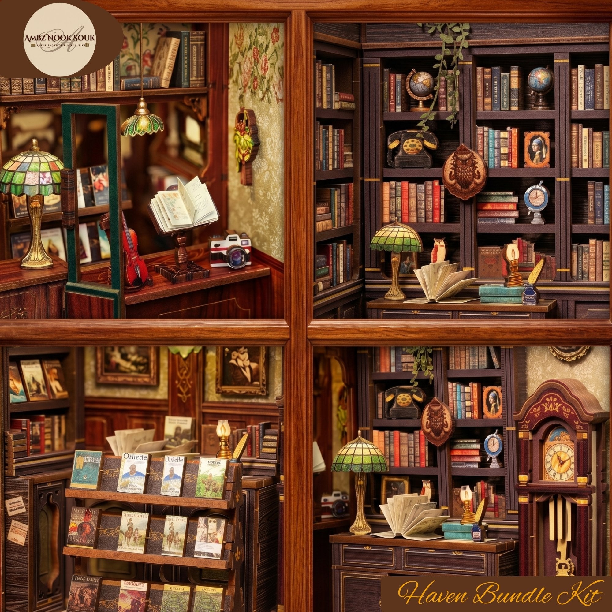 Owl Bookstore Miniature Kit: Dark Academia Craft Bundle with Mystery Extras