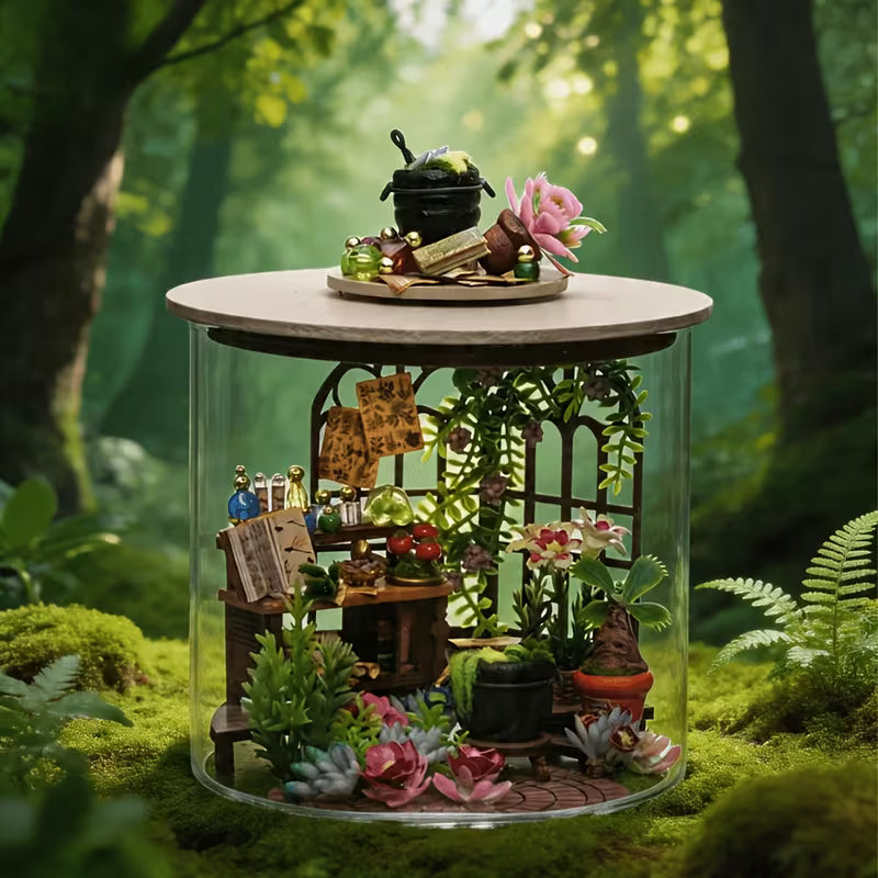 Magic Garden DIY Book Nook Kit – Botanical Greenhouse Miniature with LED Lights