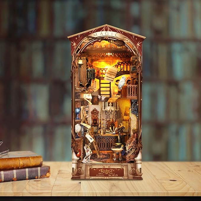 Wizarding Apothecary DIY Book Nook Kit – Magic Miniature with LED Lights