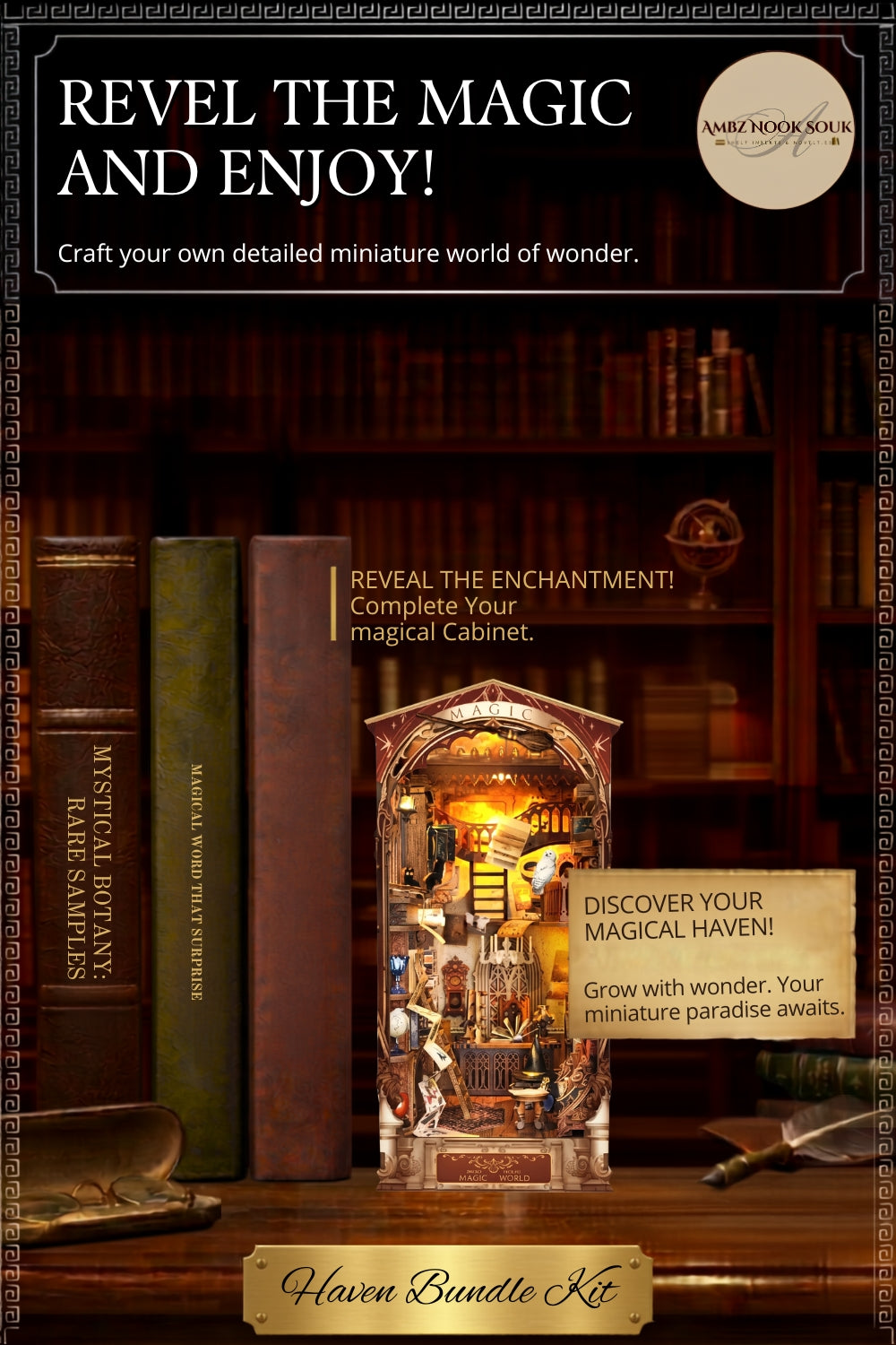 Wizarding Apothecary Book Nook Kit – High-Detail Craft Bundle with Mystery Extras
