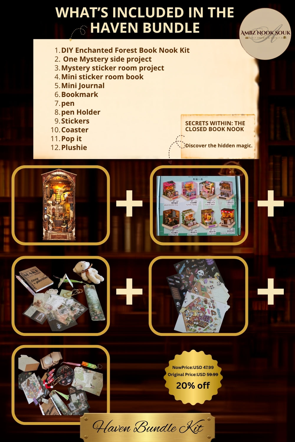 Wizarding Apothecary Book Nook Kit – High-Detail Craft Bundle with Mystery Extras
