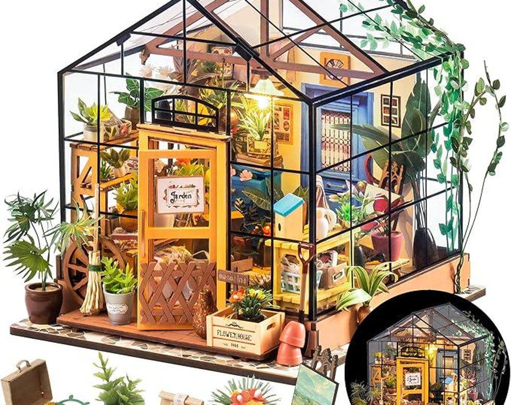 DIY Miniature Dollhouse Kit with LED Lights