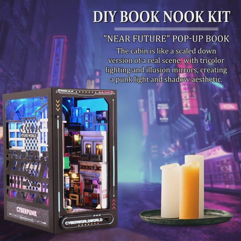 Cyberpunk DIY Book Nook Kit