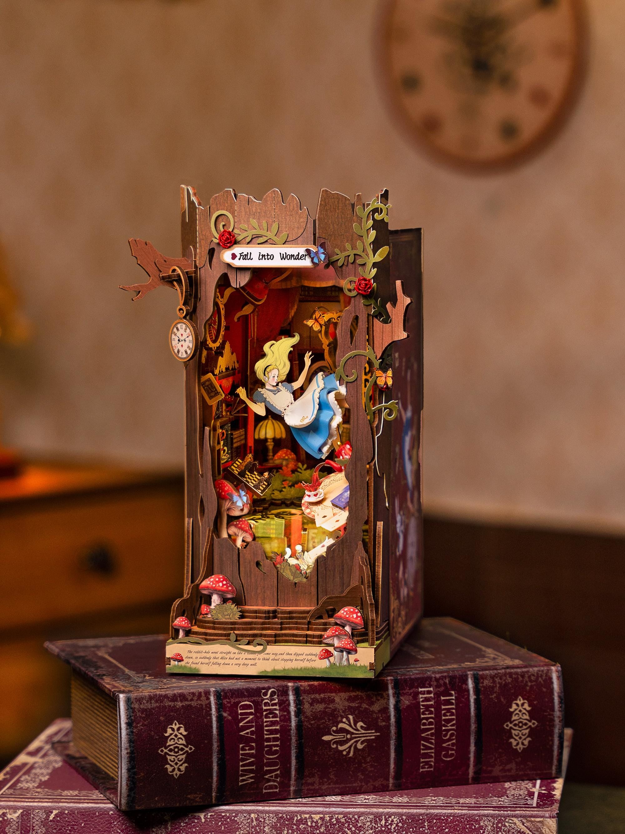 DIY Miniature Book Nook Kit | Fall into Wonder w/ LED Lights