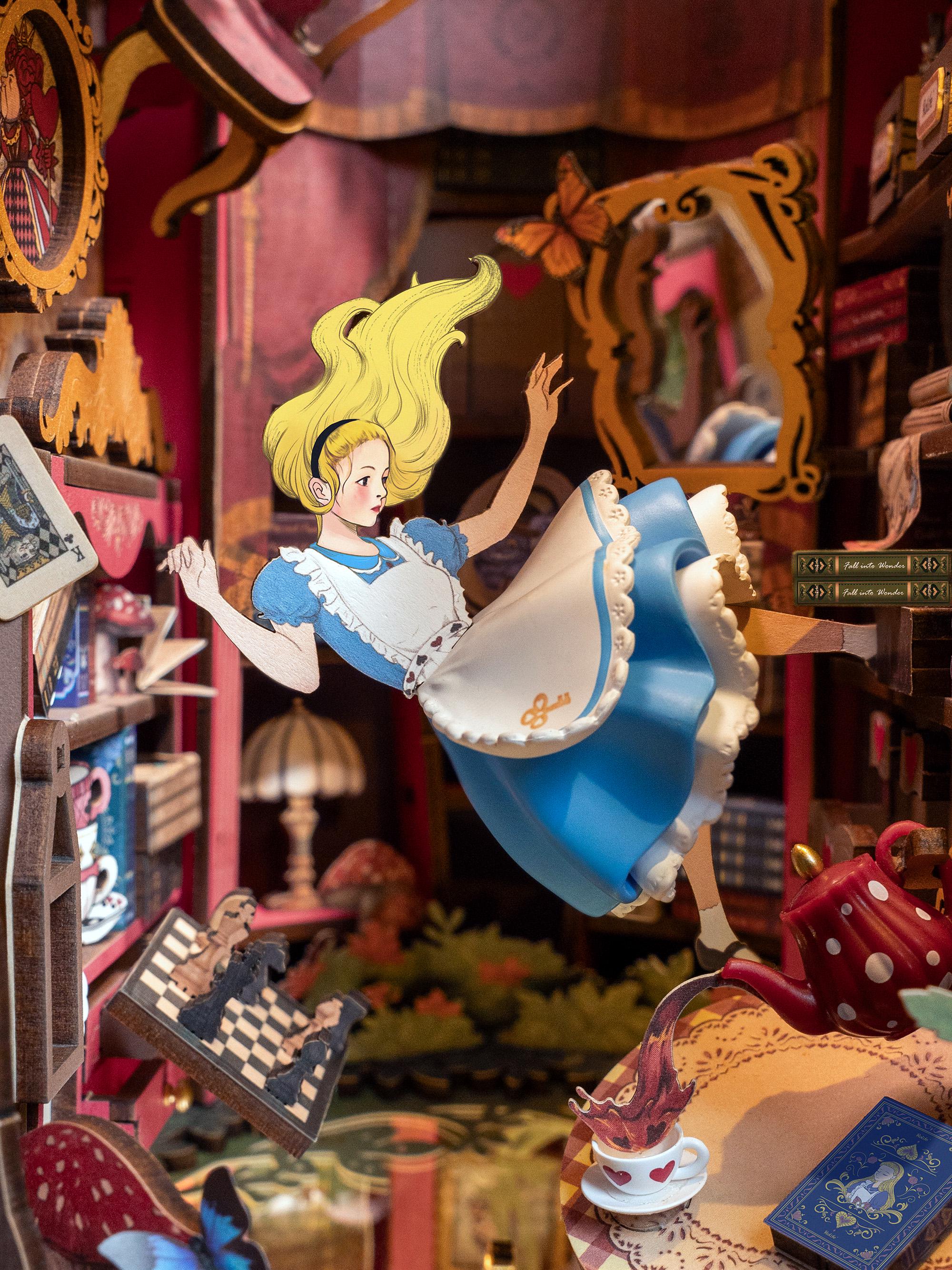 DIY Miniature Book Nook Kit | Fall into Wonder w/ LED Lights