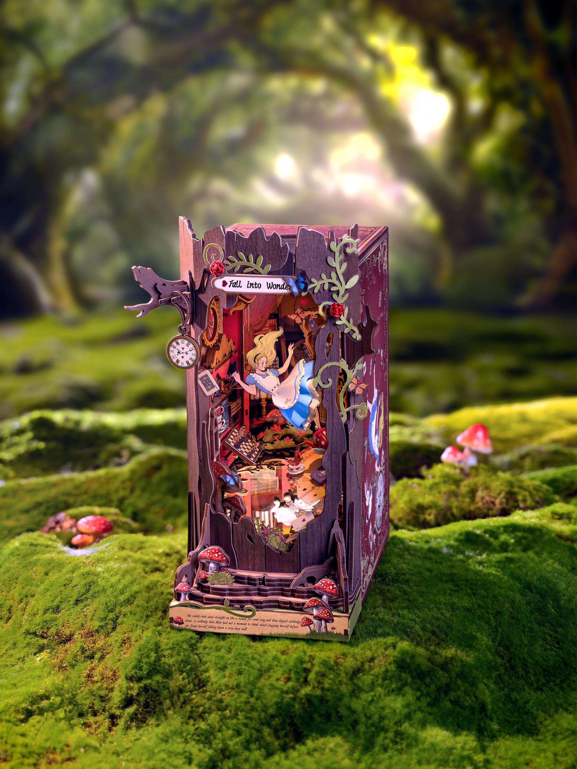 DIY Miniature Book Nook Kit | Fall into Wonder w/ LED Lights